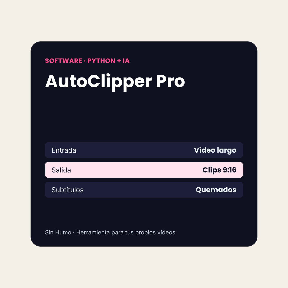 AutoClipper Pro, generador de clips verticales con IA