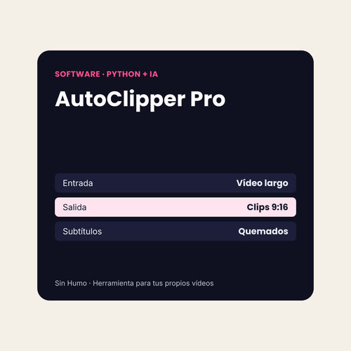 AutoClipper Pro, generador de clips verticales con IA