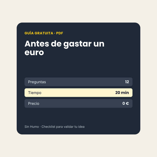 Checklist gratuito Antes de gastar un euro