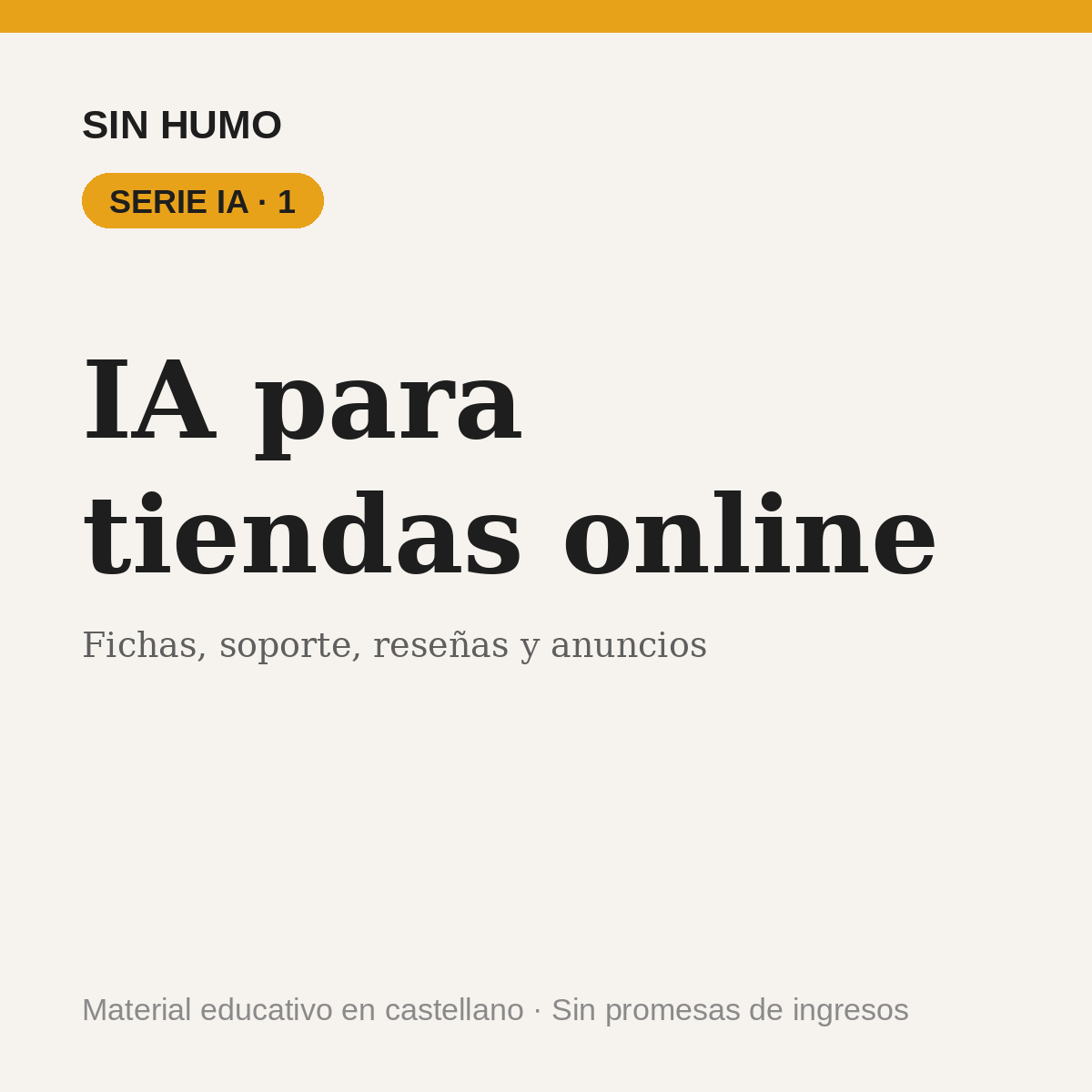IA para tiendas online · Serie IA 1